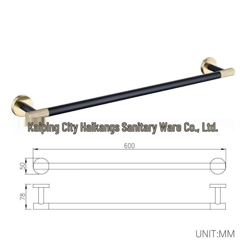 OIMG Premium Black Gold Single Towel Bar