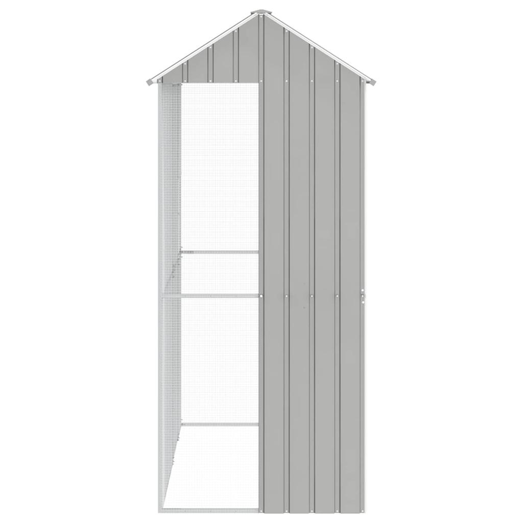 vidaXL Vogelkäfig Grau 215 x 110 x 247 cm Verzinkter Stahl