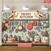 2D Retro Farmhouse Kitchen Dessert Baking Baby Shower Photography Backdrop