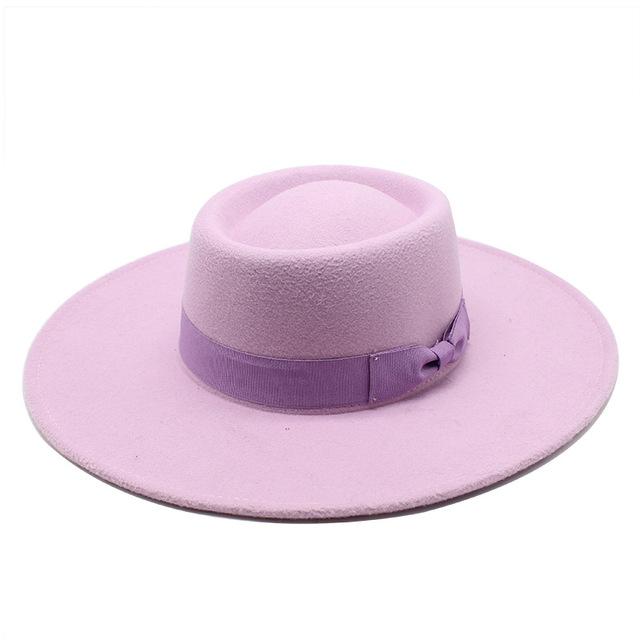Women's Fedora Hat  8cm Pure Color Pearl Top Hat Jazz Top Hat Fall Winter Women's Concave Black Top Hat Felt Hat Panama Hat