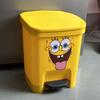 SpongeBob Cartoon Foot-Operated Trash Can with Lid for Living Room, Bedroom, Bathroom