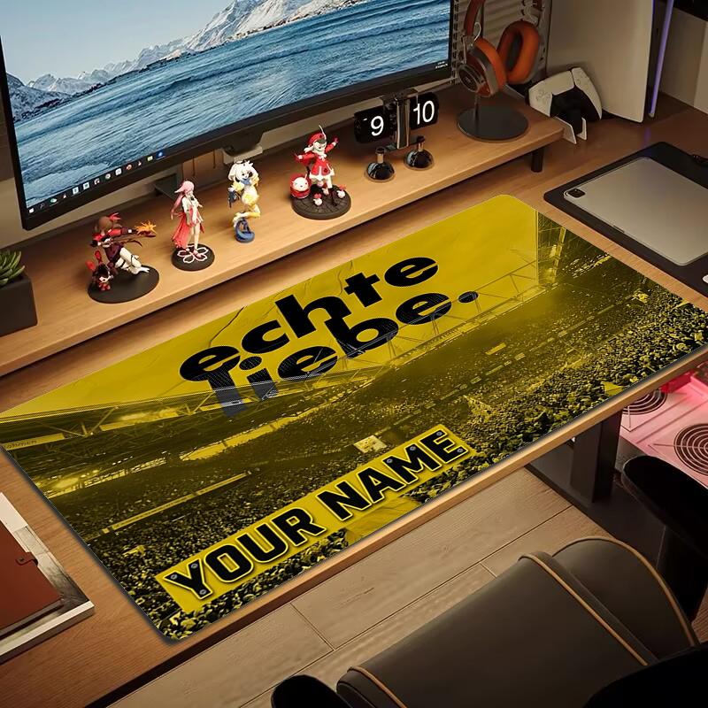 Niestandardowa nazwa Dortmund Podkładka pod mysz Duża Poduszka na stół do gier Antypoślizgowa Laptop Tablet Duża Podkładka pod mysz XXL Mata Mini PC Mata do gry Z blokowaną krawędzią_XIA