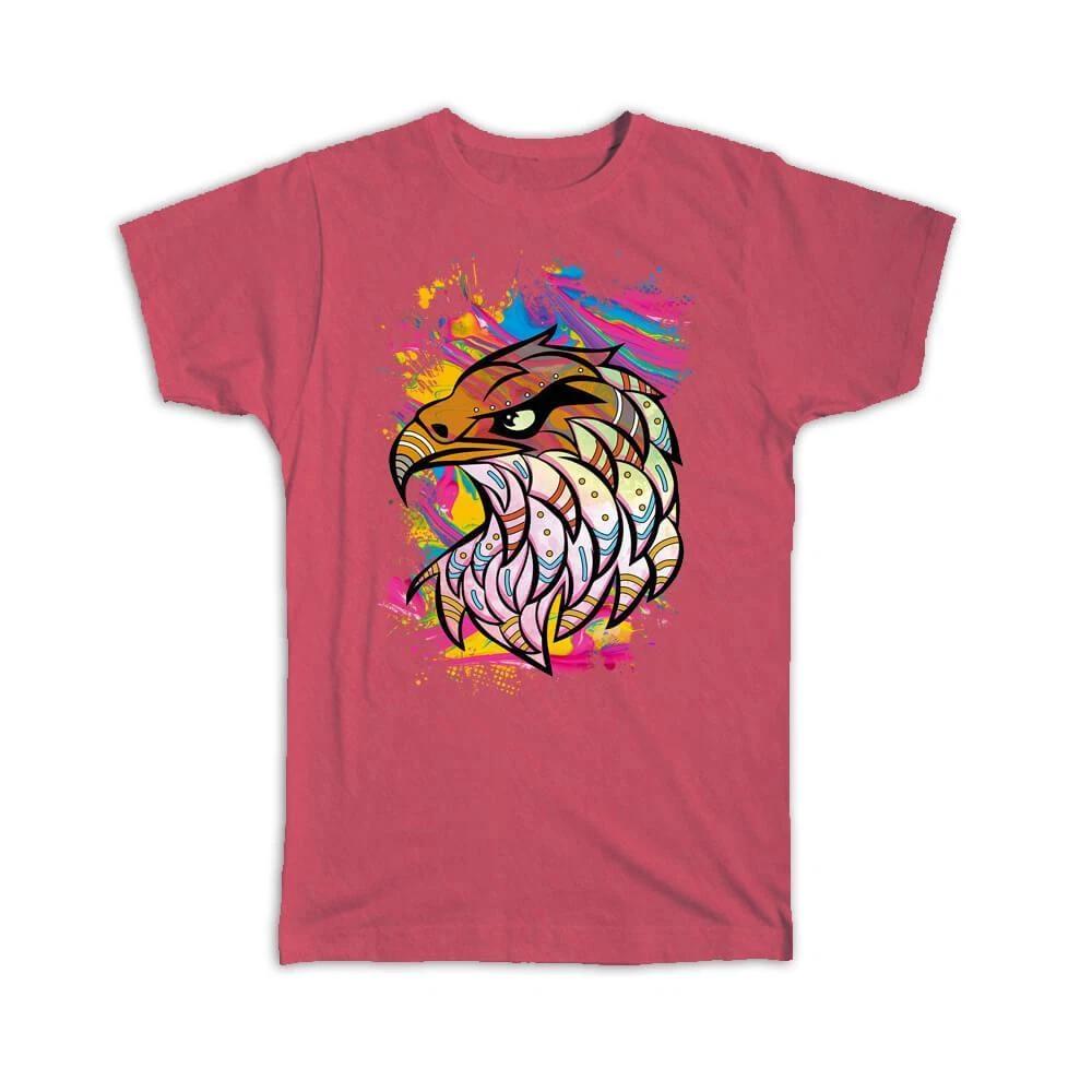 Gift T-Shirt : Eagle Colorful Tribal Wild Animals Wildlife Fauna Safari Species S