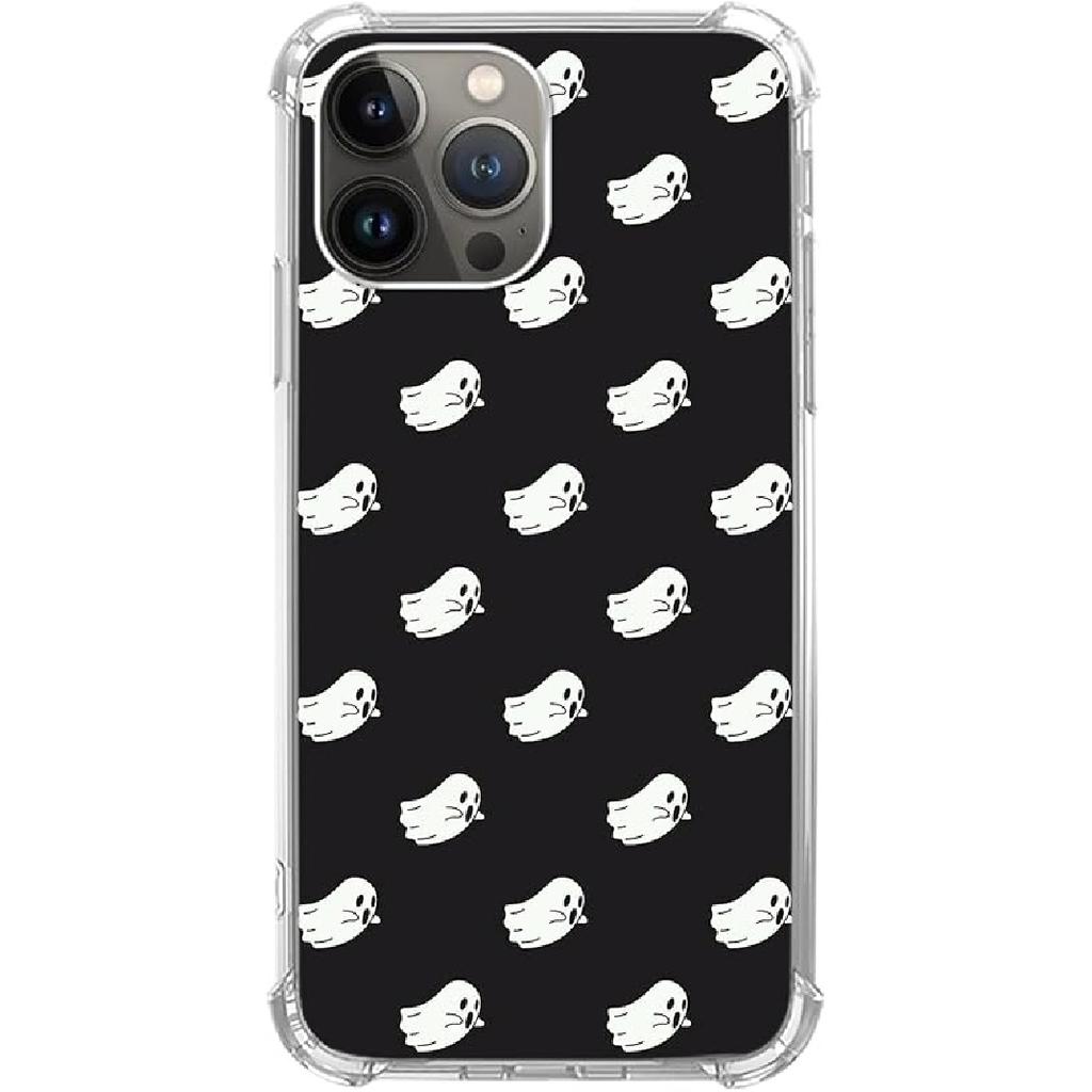 Pink Halloween Pumpkin Ghost Case Compatible with iPhone 14 Pro Max, Witchy Pumpkin Halloween Boo Cover for iPhone 14 Pro Max, Cool Cute TPU Bumper