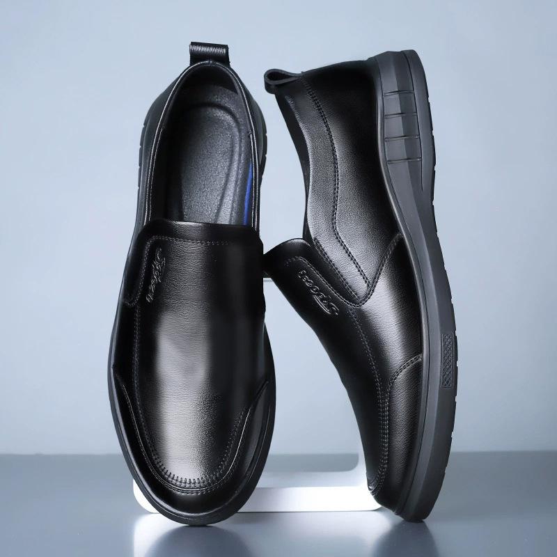 2015 Men's Leather Shoes Summer Breathable Non-slip Soft Sole Middle-aged Popular Pu Business Comfortable Men's Shoes