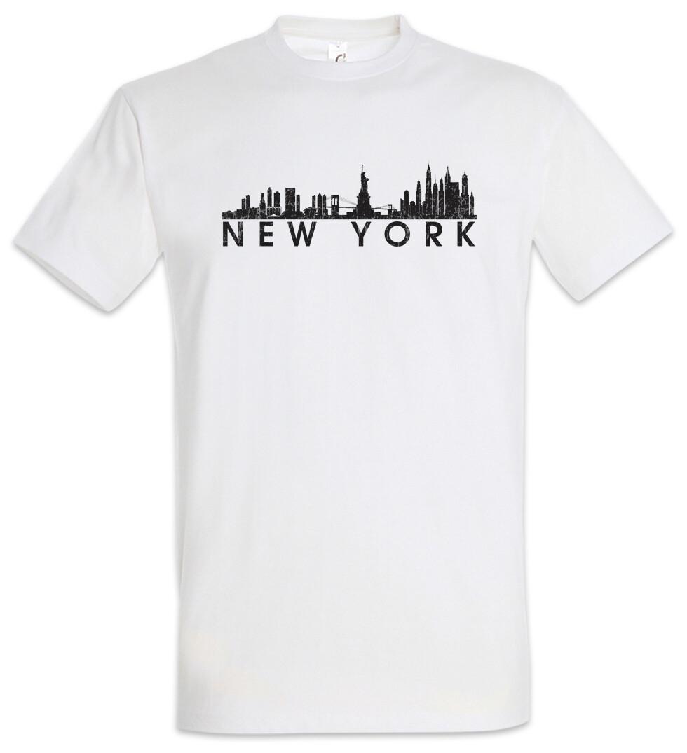 Skyline New York T-Shirt City Fun United States of America USA US Flag S