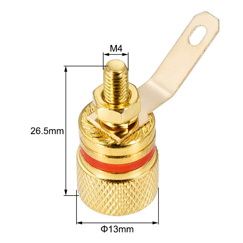 10pcs Gold-plated Pure Copper Binding Post Speaker Amplifier Terminal 4MM Banana Plug Socket DIY Audio Plugs Jack Connectors