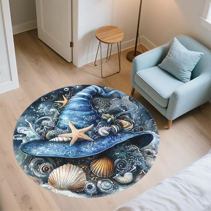 Witch Hat,Round Area Rug,Carpet Rug for Living Room Bedroom Sofa Playroom Decor,Non-slip Floor Mat