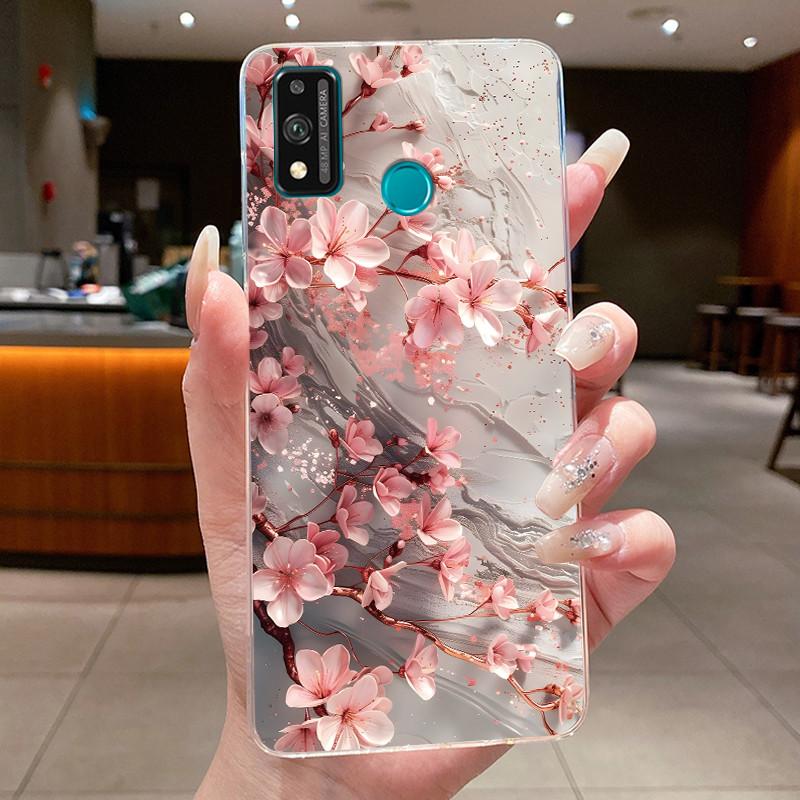 For Honor 9X Lite JSN-L21 JSN-L22 JSN-L23 Case Clear Fashion Butterfly Flowers Soft TPU Silicon Cover Honor 9XLite Phone Casing