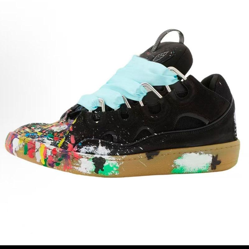 Унисекс Кожаные Пэчворк Кроссовки на Шнуровке – Ретро Повседневные Кеды 43