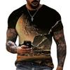Cosmic Galaxy Space Natural Landscape 3D Printed Summer Science Fiction Romantic Crewneck Short Sleeve Men's T-shirt Fashion Top