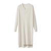 Korean Style V-Neck Knit Dress - Flattering, Mid-Length, Over-the-Knee, Autumn/Winter Women's Fashion