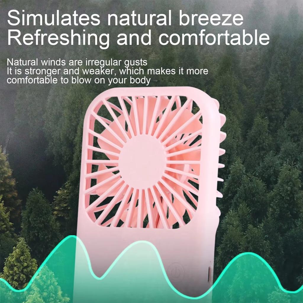 Summer Portable Mini Fan Rechargeable Stand Small Pocket Fan with Three Wind Speeds Powerful Range Long-lasting Desktop Fan