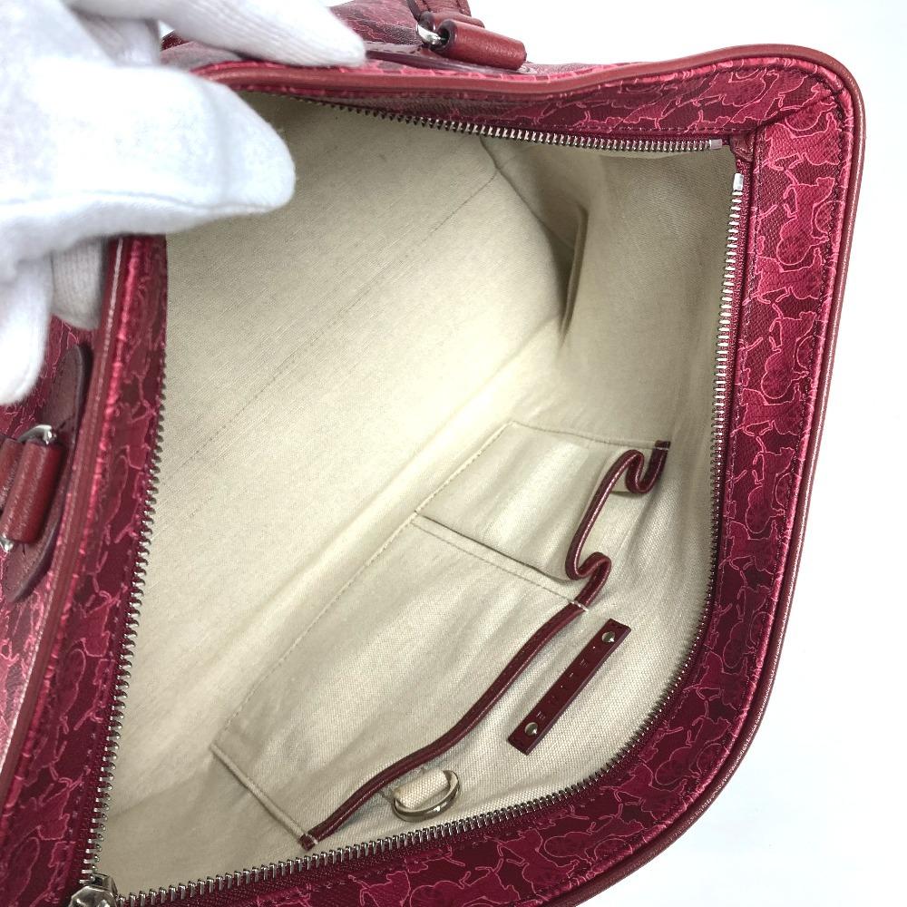 Celine Logo Sulky Bag Tote Bag Shawl Shoulder Bag PVC/Leather RedBased