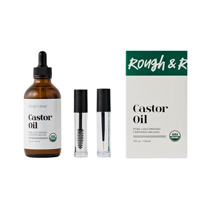 Rough & Row Bio-Rizinusöl, 100 % rein, unraffiniert, kaltgepresst, 1 Einheit, 120 ml