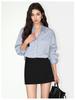 Salt-Toned Striped Long Sleeve Casual Shirt for Women - Spring/Autumn 2026