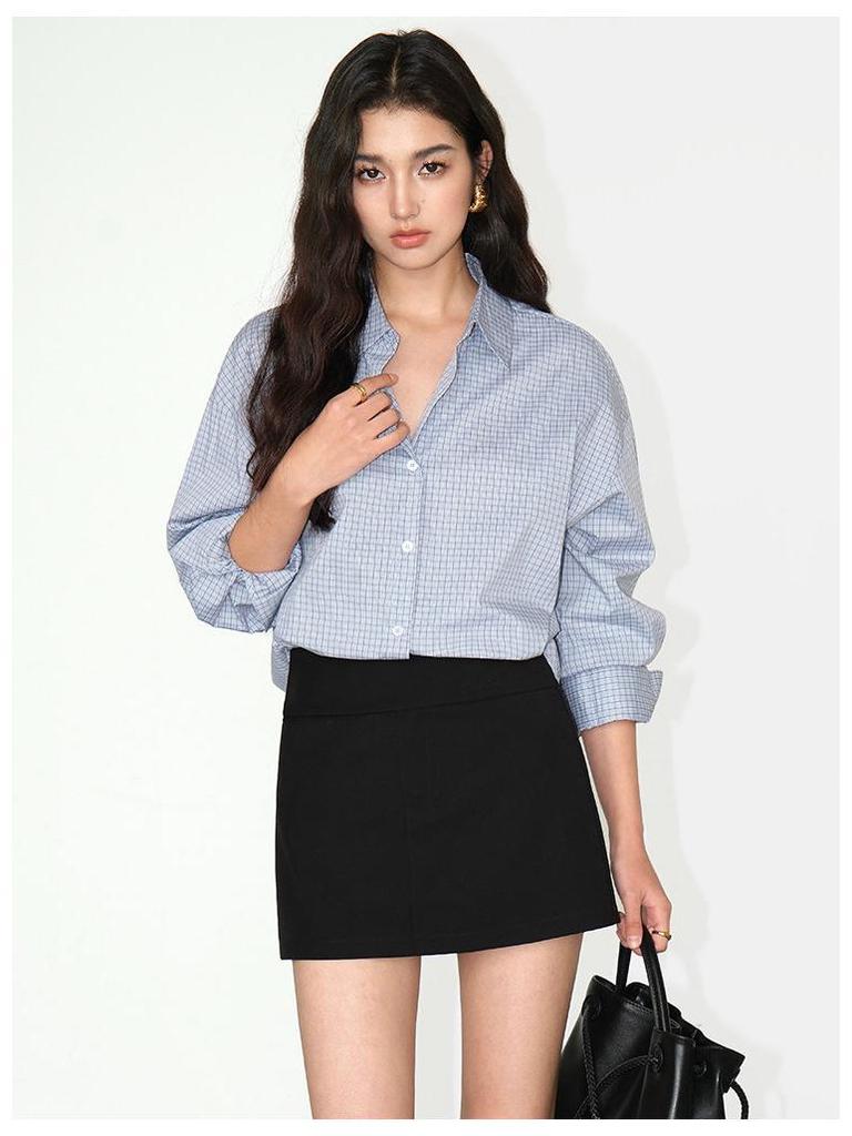 Salt-Toned Striped Long Sleeve Casual Shirt for Women - Spring/Autumn 2026