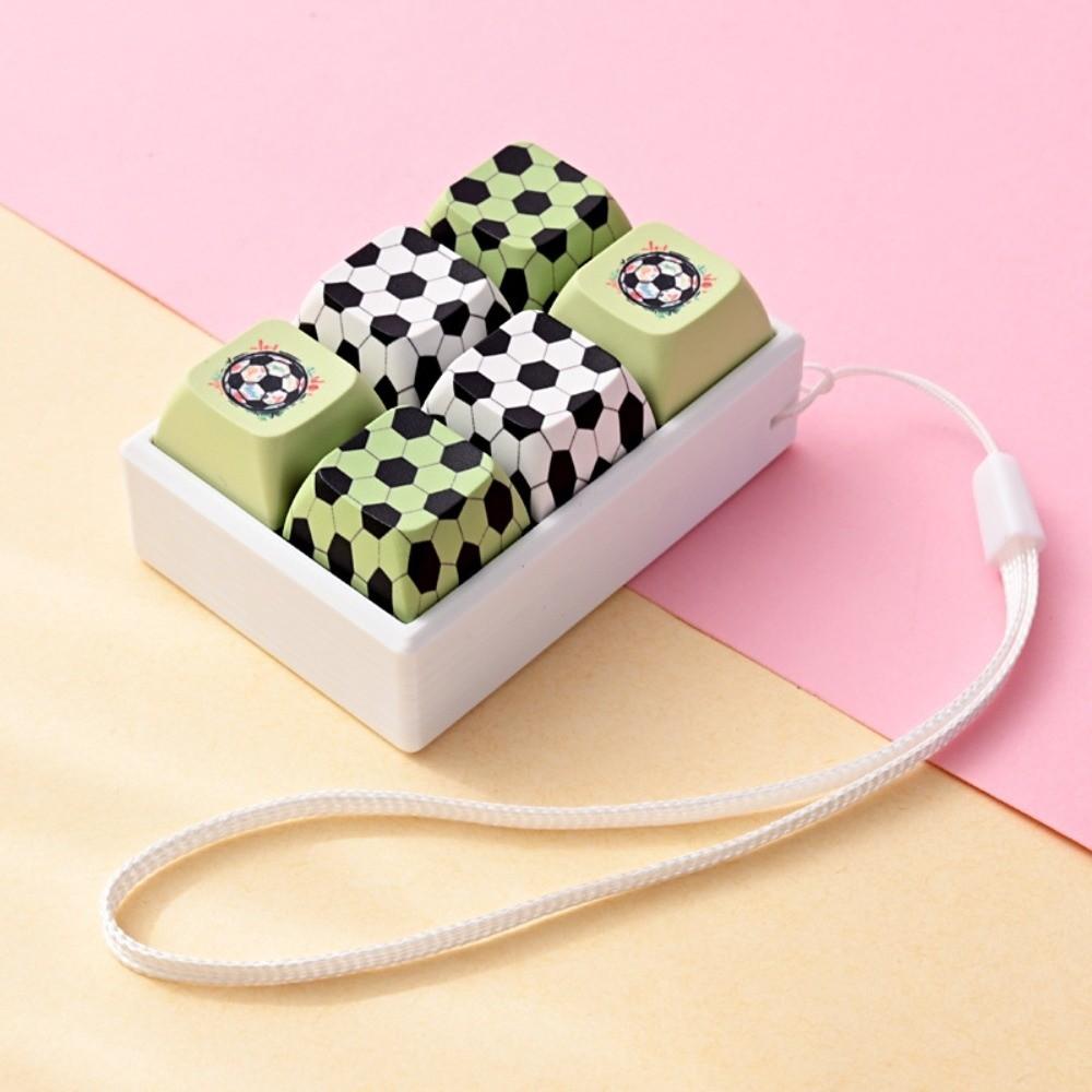 Clicky Button Fidget Clicker Toy Football Pattern Finger Keyboard Pendant for Adults