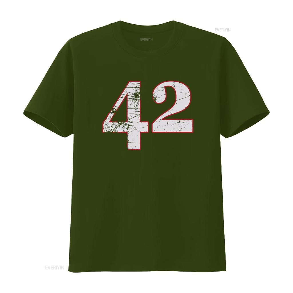 42 T Shirt The Hitchhikers Guide to Galaxy Number Answer Fun Geek Nerd  vintage Washed Casual Soft Breathable fashion