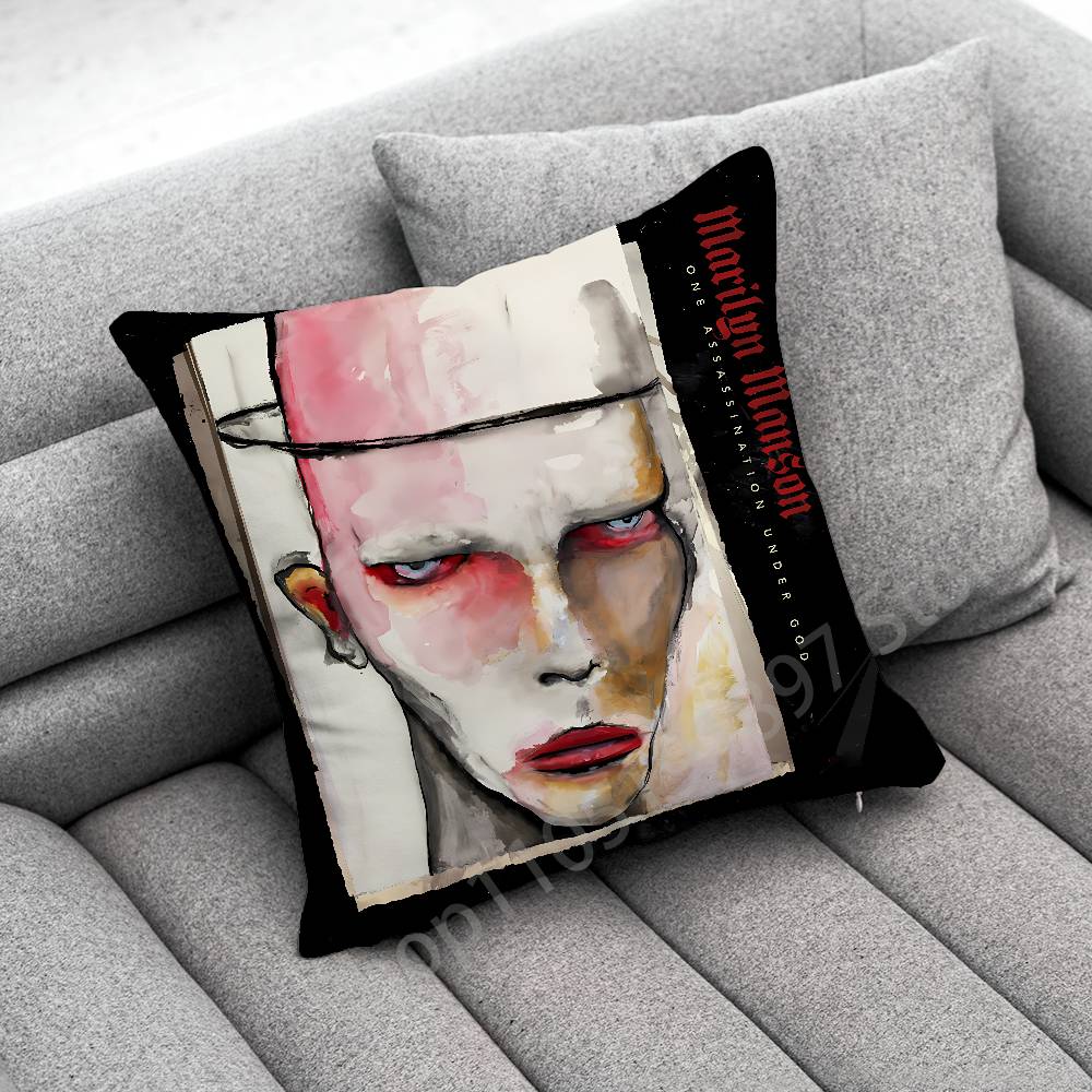 M-Marilyn M-Manson Antichrist Superstar Povlak na polštář Pro 50x50cm 30x30cm 45x45cm 40x40cm Čtvercový povlak na polštář