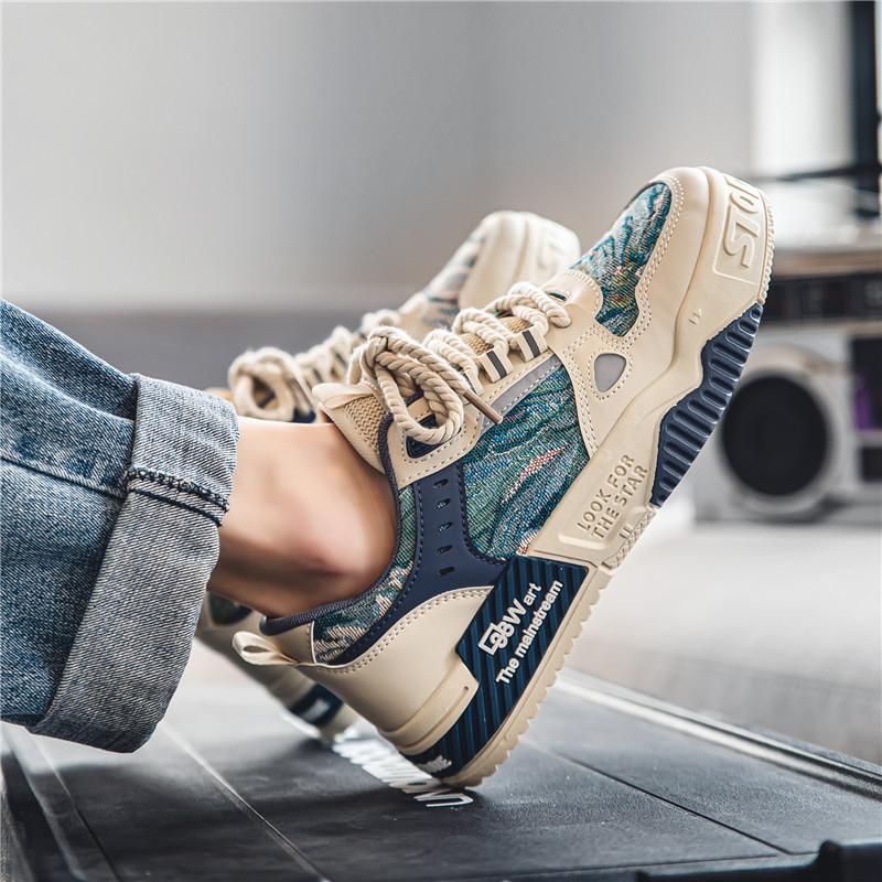 Guochao men's shoes new summer breathable and versatile niche original casual board shoes platform non-slip sports tide shoes