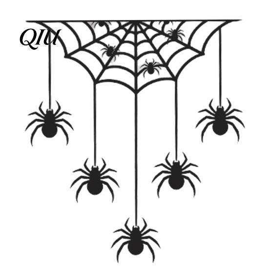 Upside Down Spider Switch Decal Halloween Web Light Sticker, Decal, Removable Creepy Wall Ornament Decals, PVC Waterproof Art for Home Bedroom