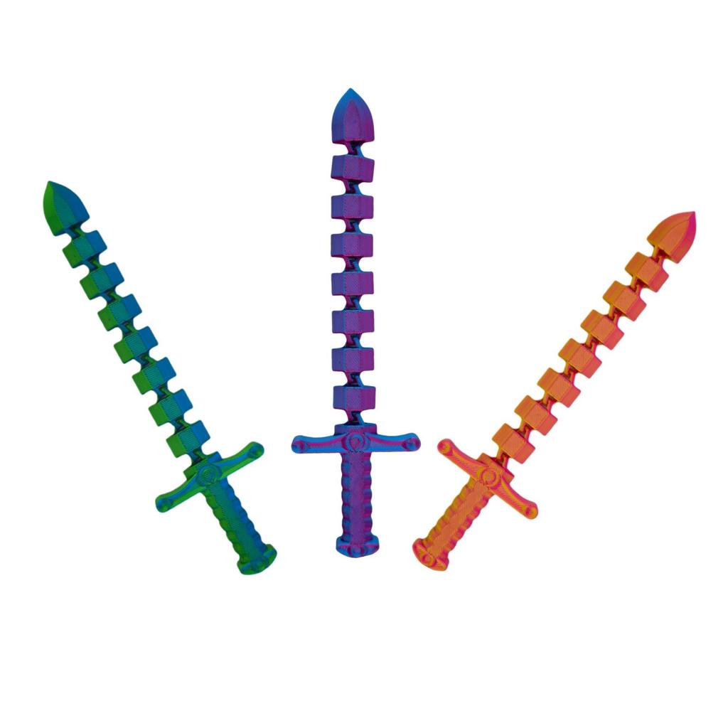 New 3D Printed Sword Movable Joint Simulation Sword Figurine Creative Home Office Desktop Ornament2025 New Year Gift Crafts Gift