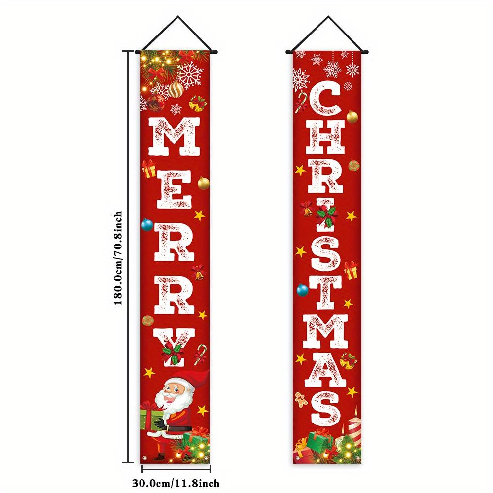 Merry Christmas Porch Sign Carnival Polyester Indoor Outdoor Decor