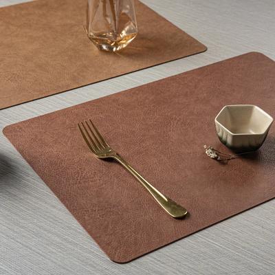 1pc Faux Leather Placemats Non-Slip Waterproof Heat Resistant Double-Sides,Kitchen Dining Portable Place Mats
