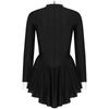 Women's Sexy Waitress Role Play Costume S-XXL: Contrast Color Tuxedo Style Dress with Bowknot Buttons & Long Ruffle Sleeves