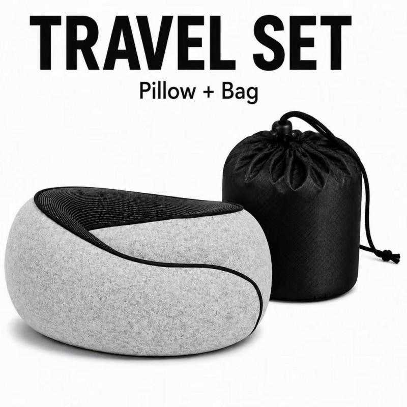 Memory Foam Travel Neck Pillow U-Shaped Airplane Sleep Office Car Use Portable Foldable With Carry Pouch