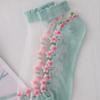 Summer Short Socks Made of Floral Glass Fiber for Women, Cute Ins Short Socks with Cotton Soles, Sweat-absorbing and Breathable Socks