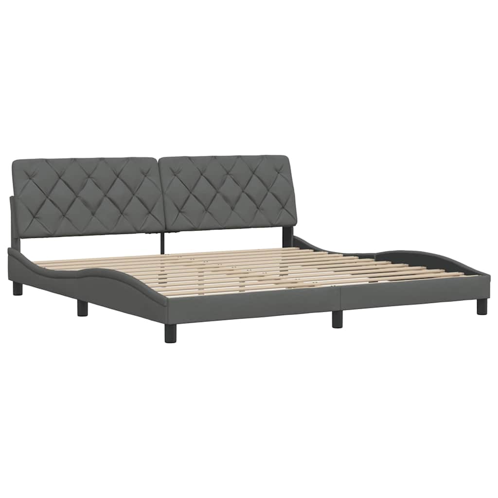 Bed Frame without Mattress Dark Grey 200x200 cm Fabric