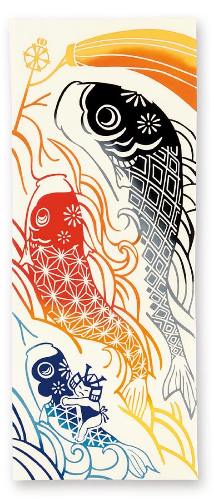 

Миямото Кенэма Окрашенный Тэнугуй Волны и Карпы 35 х 90 см Полотенце, Стримеры, 50185, Прибл.