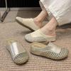 Popular woven breathable hole shoes, lazy one-pedal sandals for women's summer wear 2025 new thick-soled bag head slippers