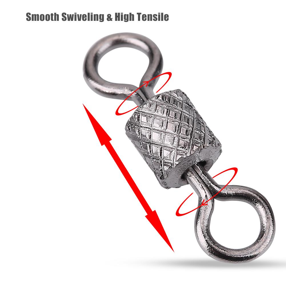 

100pcs High Strength Copper Barrel Rotate Ring Swivels Fishing Accessory (2#) 8#