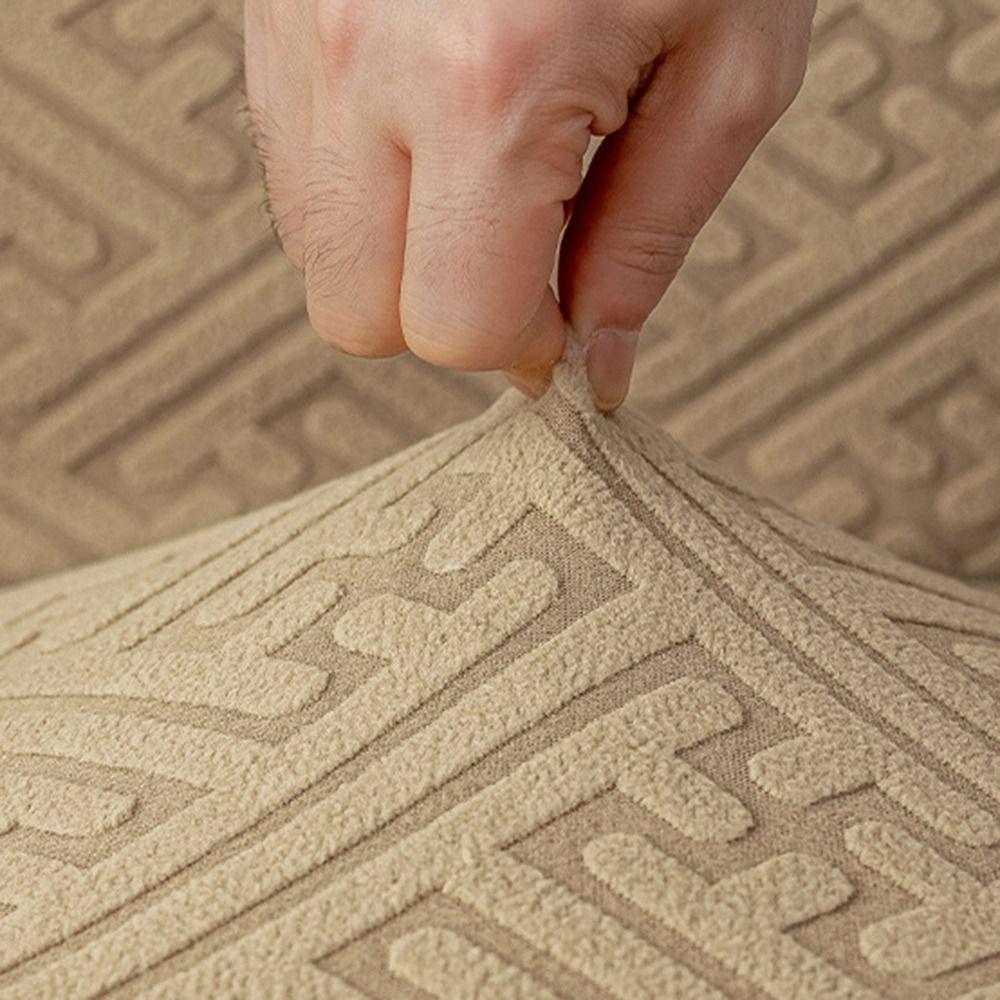 High-elastic Dining Chair Cover Jacquard Backrest Protector Stool Slipcover  for Home Decoration