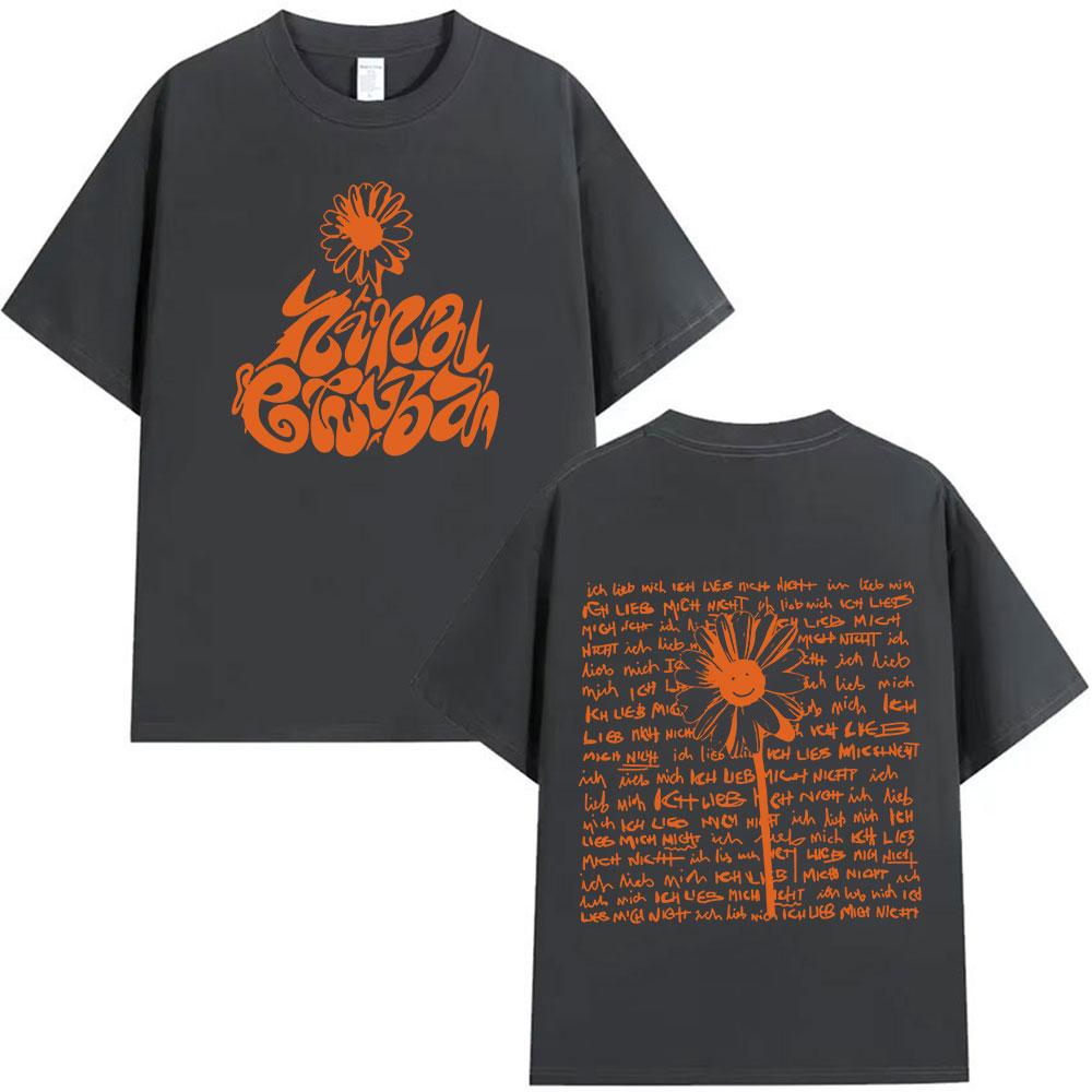 

Singer Nina Chuba Tour 2025 New Album T-shirt Men Women Hip Hop Oversized Cotton T Shirts Vintage Aesthetic Short Sleeve T Shirt XL темно-сірий колір