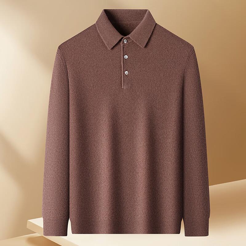 FAPAI Men's Turn-Down Collar Cashmere Sweater