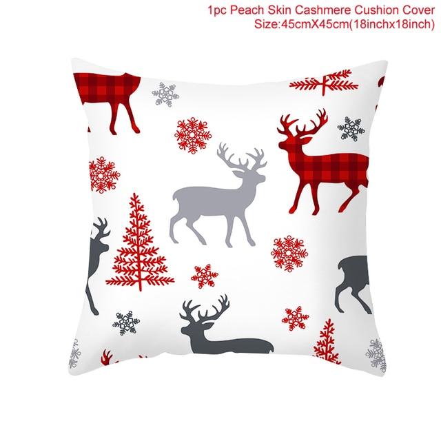 45cm Christmas Cushion Cover Navidad Merry Christmas Decorations For Home Xmas Noel Cristmas Ornaments New Year Gifts