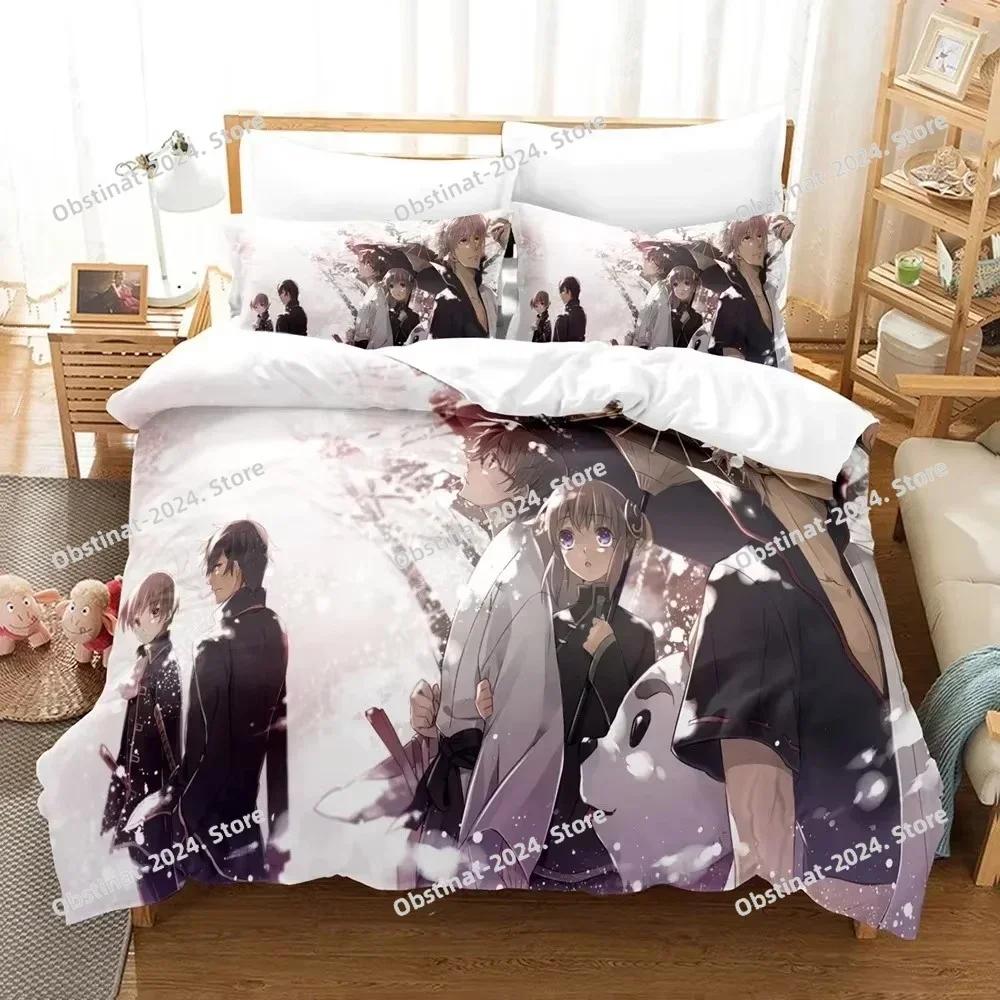 Anime GINTAMA Gintoki Printed Bed Set Duvet Cover Pillowcase Bedding Set Bed Linen Sheet Quilt Cover Full Queen King Size