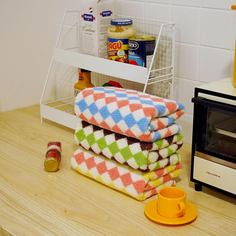 Exclusive hotel towels, 1 high-quality towel Tartan Green