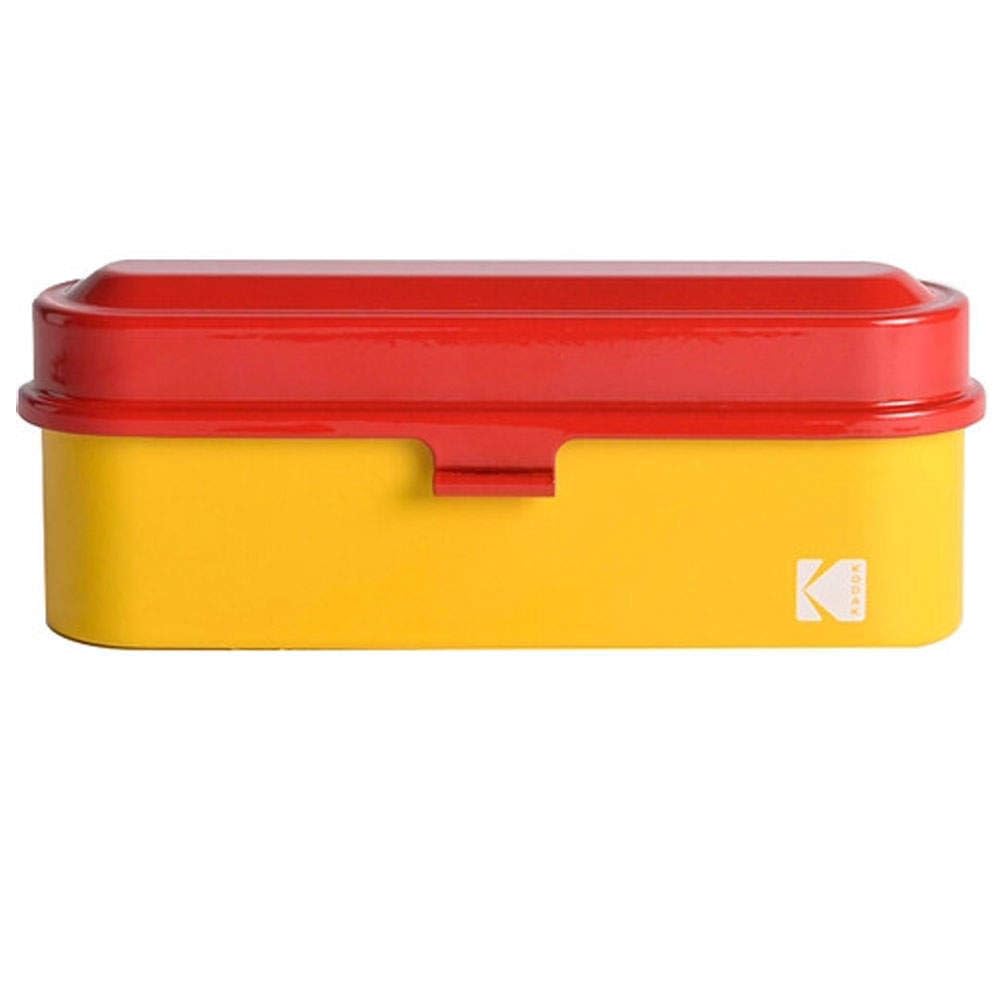 Kodak Filmdose für 5 Rollen 35mm Film Kompakte Retro-Stahlbox zur Organisation und zum Schutz Ihrer Filmrollen nicht - - (rot) (Film enthalten)