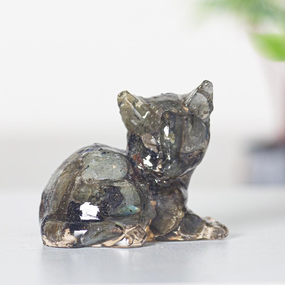 Animal Resin Desktop Decor With Crystal Chips For Gift And Home Office
