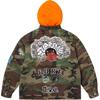 Supreme Patches Hooded Zip Up Shirt Woodland Camo