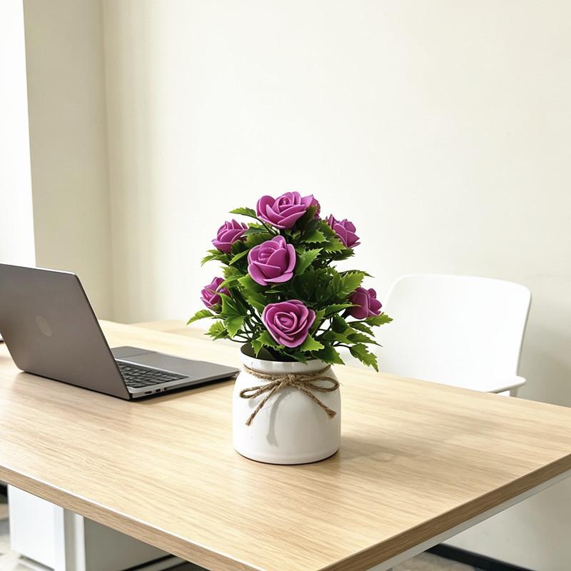 Elegant Foam Rose Arrangement With Decorative Ribbon For Wedding Party And Photography Props