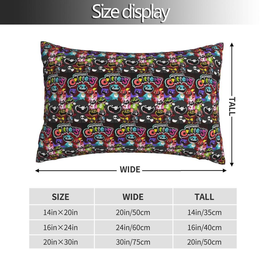 Nightmare Critters Cartoon Rectangle Pillowcase Cushion Cover Decor Bedroom Bed Home Comfort Throw Pillow