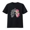 Lungenkrebs Awareness Bloomi Anatomie Klassisches Herren T-Shirt Weiß Groß Vintage Gewaschen Bequem Streetwear