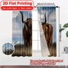 2pcs   2D FLAT PRINTING Curtains (Without Rod) Highland Beast Christmas Festival Popular Curtains&Drapes Semi-Sheer Curtains Art