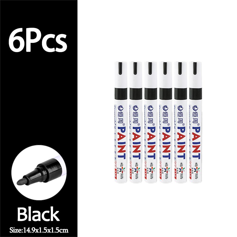 1/3/6/12Pcs Colorful Permanent Paint Marker Waterproof White Markers Tire Tread Rubber Fabric Paint Metal Paint Marker Pens